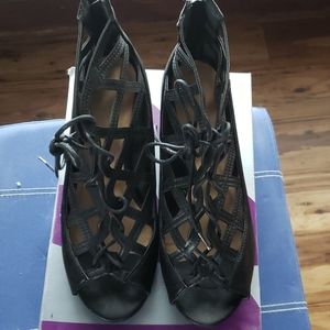 Lane Bryant lace up heels